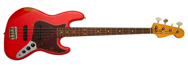 Guitarra baixo vermelho — Fotografia de Stock