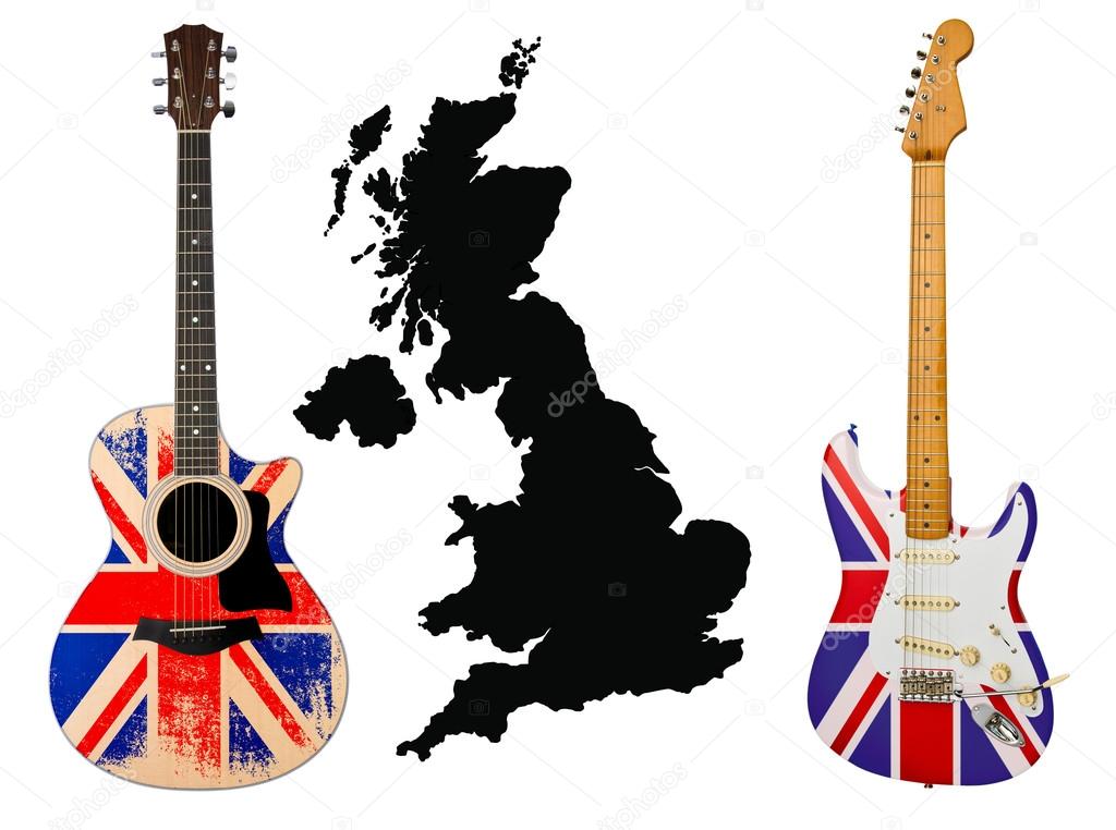 guitars with british flag
