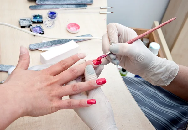 Polishing nails — Stock Photo, Image