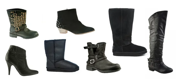 Black woman winter boots — Stock Photo, Image