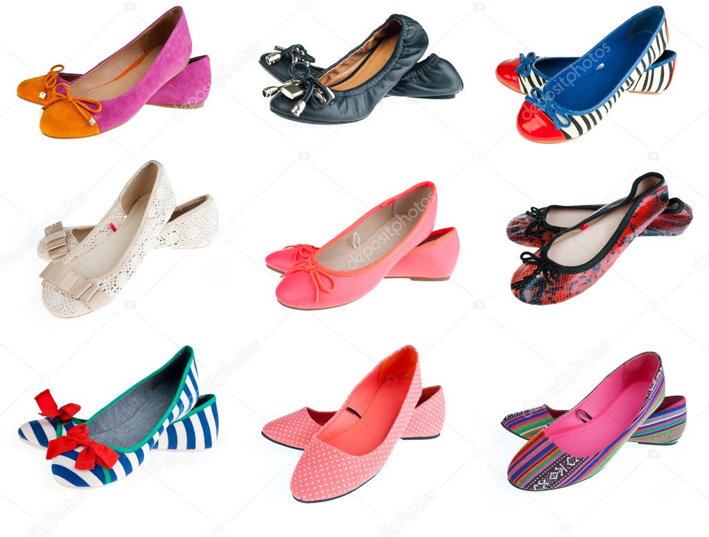 collection of woman summer shoes