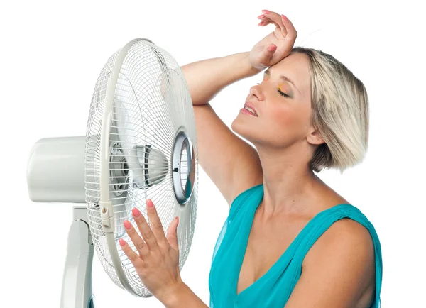 Woman cooling herself — Stock Photo, Image