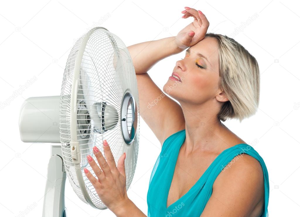 woman cooling herself