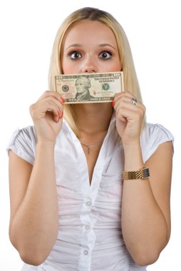 kadın onun ağzına dolarlık banknot ile susturdu
