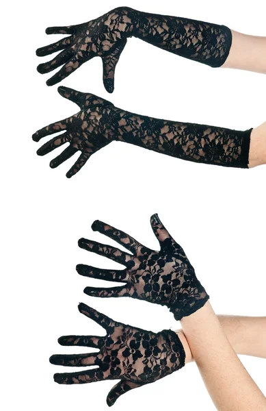 Woman lace gloves — Stock Photo, Image