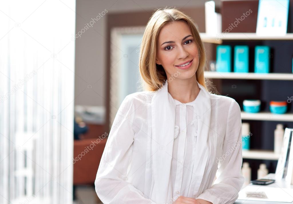 attractive woman receptionist