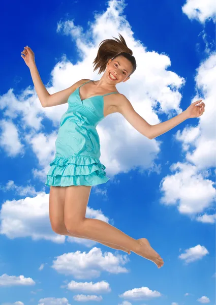 Teen girl jumping — Stock Photo, Image