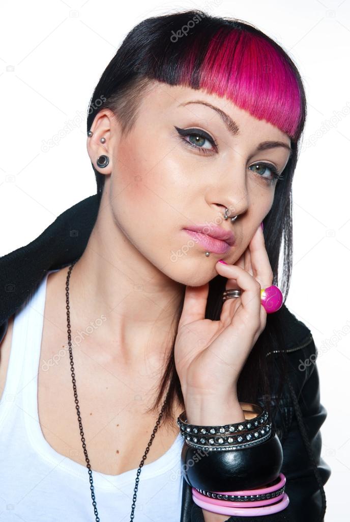 cool teen girl with piercing