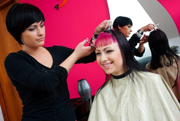 Hair stylist at work — Stock Photo, Image