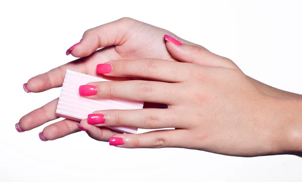 Woman hands with soap — Stock Photo, Image