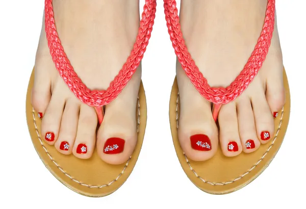 Kvinna pedicured fötter — Stockfoto