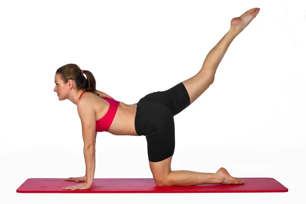 Vrouw stretching oefening — Stockfoto