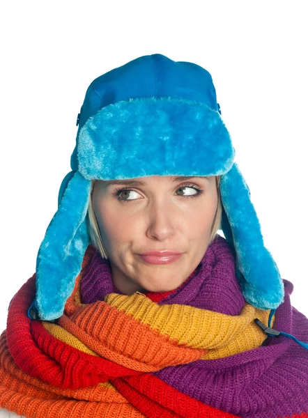 Portrét ženy v zimní oblečení — Stock fotografie
