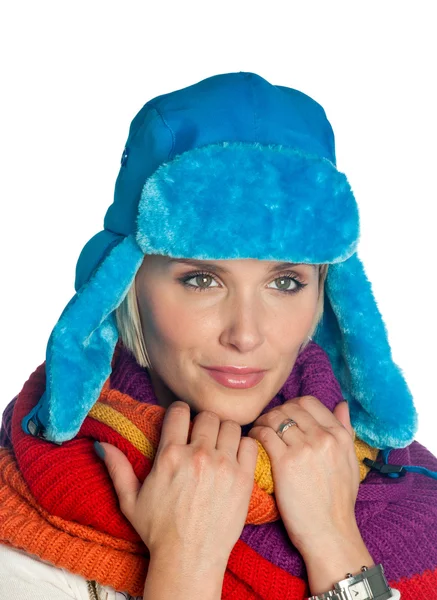 Frauenporträt in Winterkleidung — Stockfoto