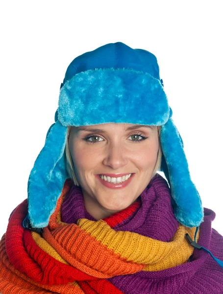 Frauenporträt in Winterkleidung — Stockfoto