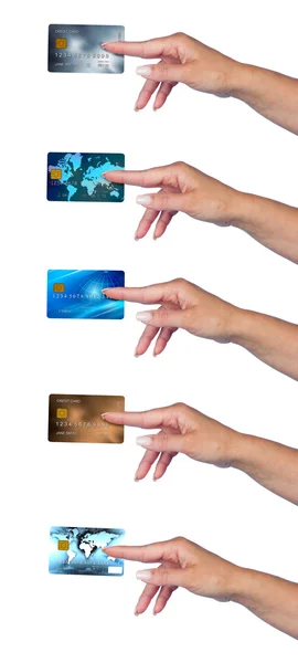 Donna mano con carta di credito Immagine Stock