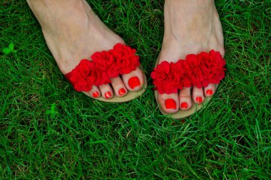 woman feet in sandals