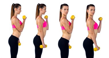 woman athlete working on biceps