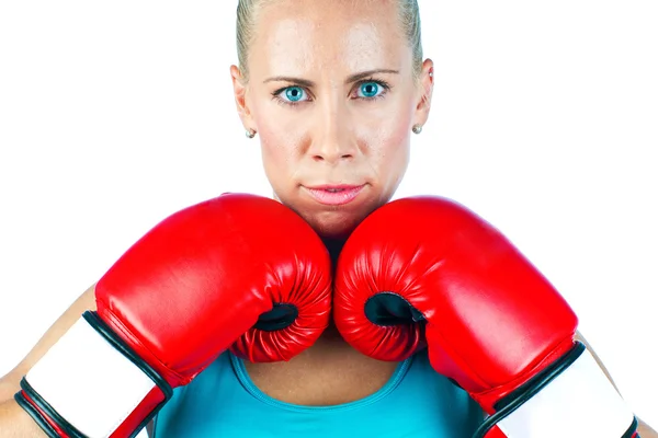 Vrouw bokser — Stockfoto
