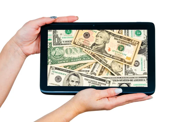 Woman hands with tablet — Stock Photo, Image