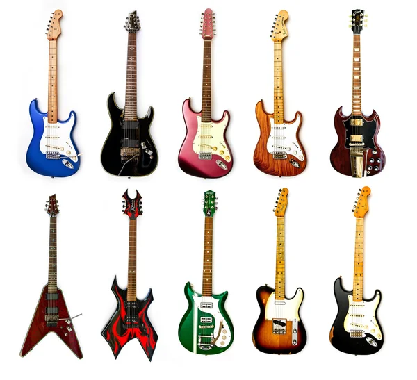 Coleção de guitarras elétricas — Fotografia de Stock