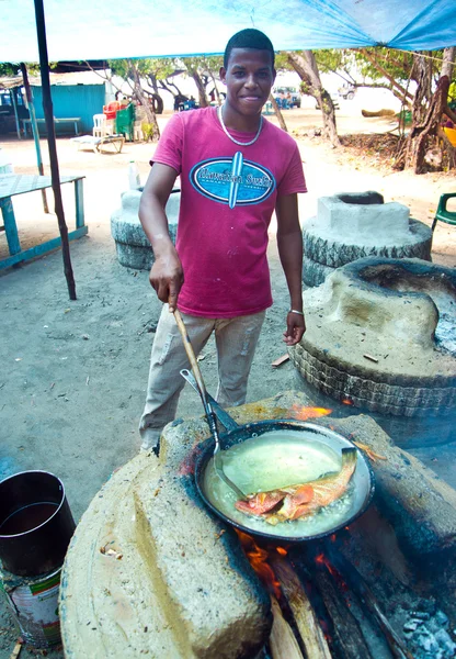 Traditional caribbean  food preparation — Stock Photo, Image