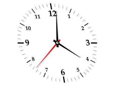 izole beyaz zemin üzerine beyaz saat