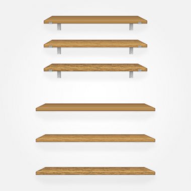 Wooden shelves