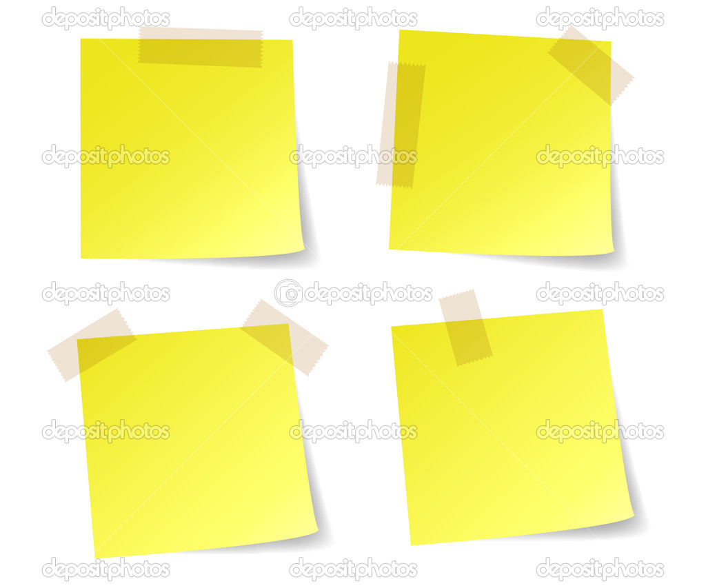 Yellow stick note papers