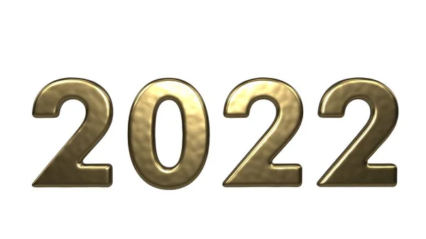 Απόδοση Της Χρυσής Ημερομηνίας Του 2022 Απομονωμένη Λευκό Φόντο — Φωτογραφία Αρχείου