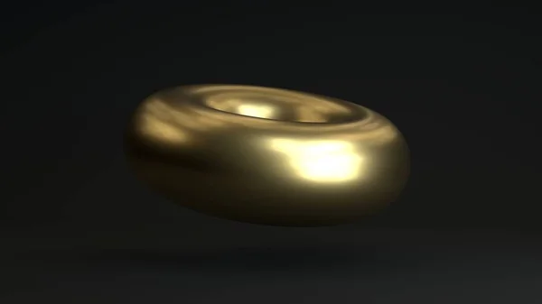 Weergave Van Een Geometrische Figuur Ring Torus Een Gouden Object — Stockfoto