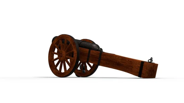 Rendering Old Cannon Model Image Isolated White Background — Stock Photo, Image