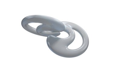 Soyut figürlerin üç boyutlu yansıması, anlaşılmaz şekiller, beyaz bir arkaplanda izole edilmiş. Fantastik kompozisyonlar için gelecek tasarımı.