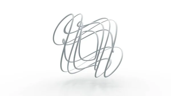 Відображення Спіральної Форми Абстрактна Геометрична Фігура Ізольована Білому Тлі Тонкі — стокове фото