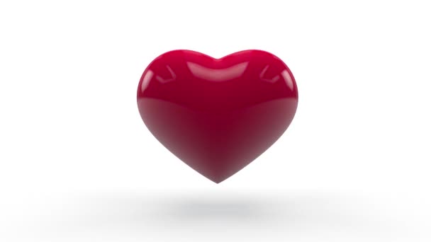 Smyčka Animace Červeného Srdce Které Pulzuje Mění Tvar Animace Valentýna — Stock video