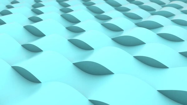 3d rendering of an abstract wavy blue background. The blue wavy lines are parallel to each other. Image with background blur, for screensavers and desktop.