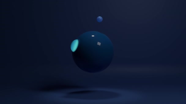 Петля Анимации Таинственного Шара Большой Шар Светящиеся Пузырьки Каплями Космосе — стоковое видео