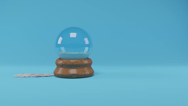 3D动画的日期来自2023年的雪和这个日期出现的水晶球 圣诞及新年假期3D动画 — 图库视频影像