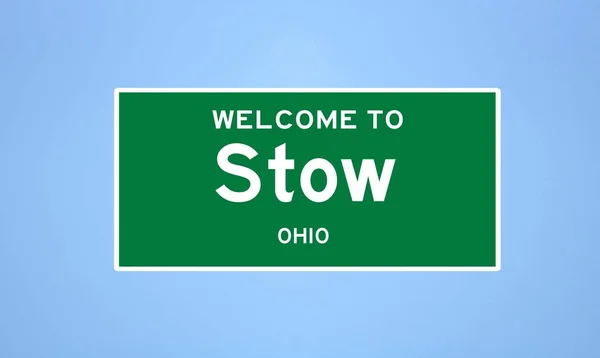 Stow, limite de la ville de l'Ohio. Panneau de ville des États-Unis. — Photo