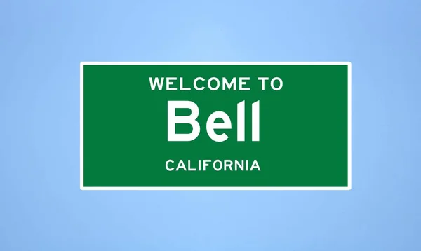 Señal límite de Bell, California. Señal de la ciudad de los Estados Unidos. —  Fotos de Stock
