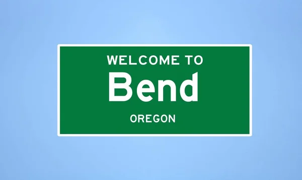Böj, Oregon stadsgräns skylt. Stadsskylt från USA. — Stockfoto