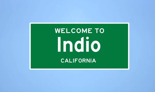 Indio, Kalifornská značka limitu. Městská značka z USA. — Stock fotografie