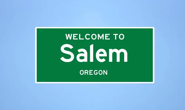 Salem, Oregon ciudad límite de la señal. Señal de la ciudad de los Estados Unidos. —  Fotos de Stock