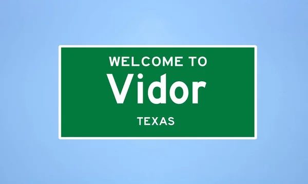 Vidor, Texas city limit sign Міський знак зі США. — стокове фото