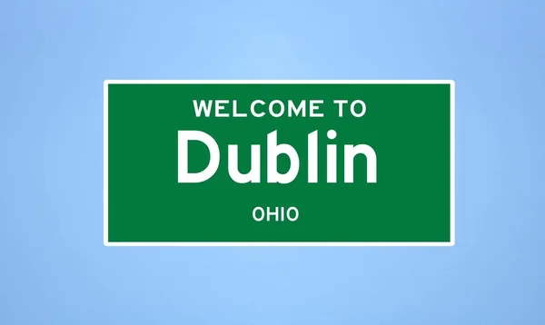 Dublin, Ohio város határjelzése. Városi jelzés az USA-ból. — Stock Fotó