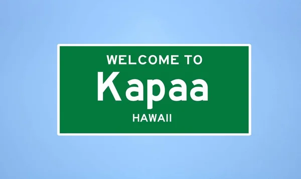 하와이 시 한계선에 있는 카파아 입니다. 미국에서 온 마을 표지. — 스톡 사진