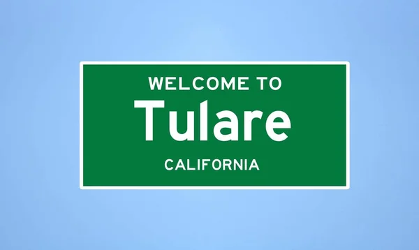 Tulare, California ciudad límite de la señal. Señal de la ciudad de los Estados Unidos. —  Fotos de Stock