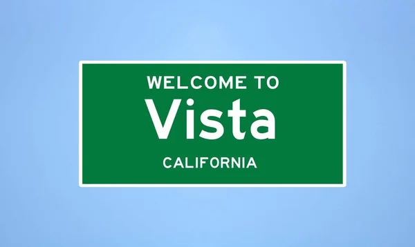 Vista, Kalifornská hranice města. Městská značka z USA. — Stock fotografie