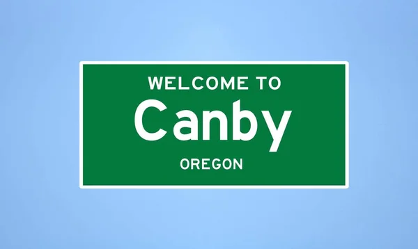 Canby, señal de límite de Oregón. Señal de la ciudad de los Estados Unidos. —  Fotos de Stock