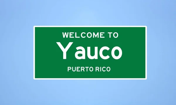 Юко, Пуерто-Рико. Міський знак зі США. — стокове фото